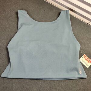 🔥 Free People Movement Open Back Crop Top - Slate Blue - Size M - NWT 💪💙